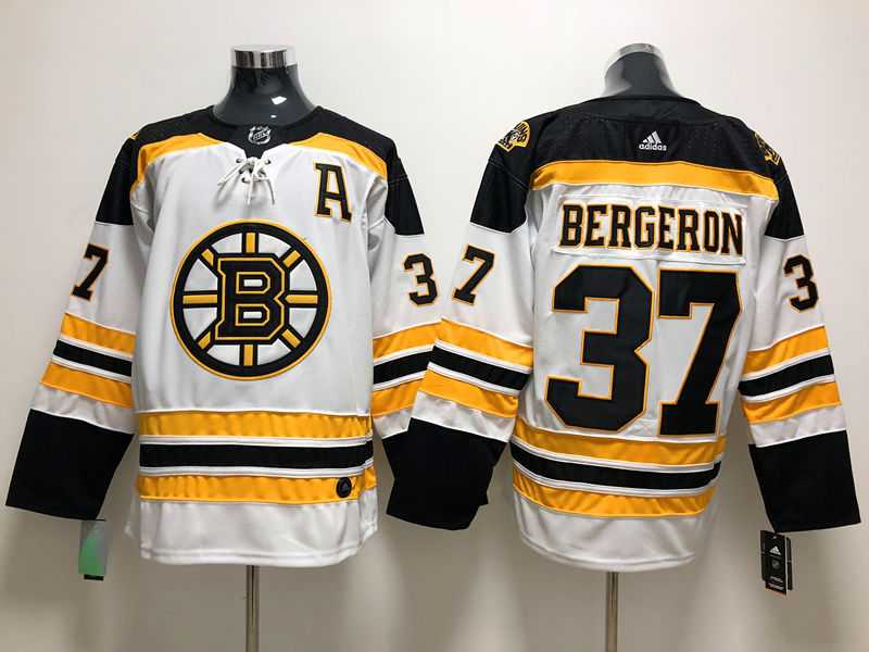 Boston Bruins 37 Patrice Bergeron White Adidas Stitched Jersey